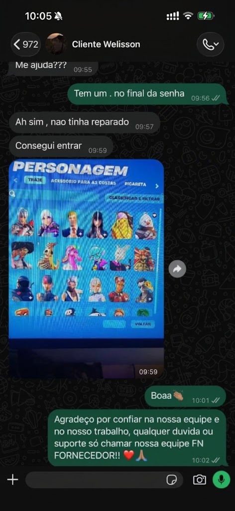 Print do WhatsApp com feedback do cliente Cliente Welisson
