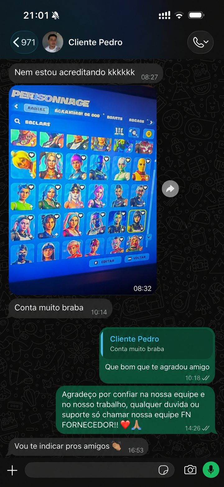Print do WhatsApp com feedback do cliente Cliente Pedro