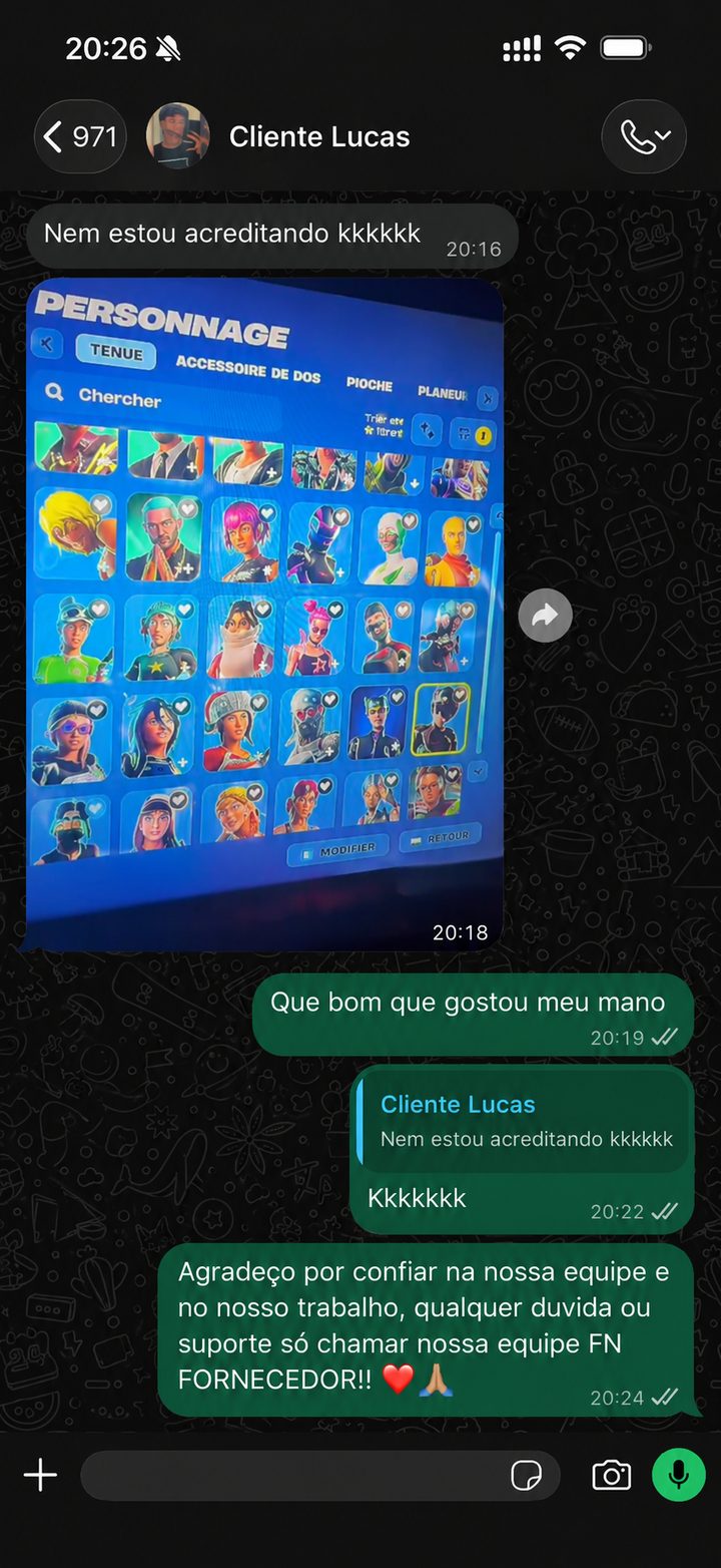 Print do WhatsApp com feedback do cliente Cliente Lucas